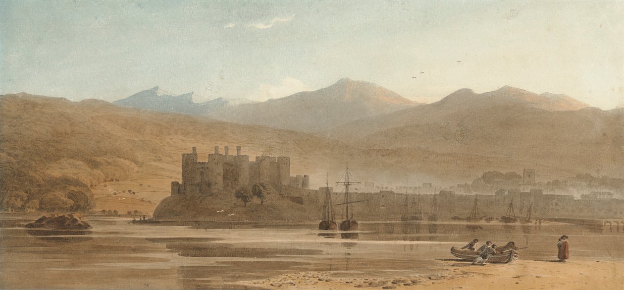 Widok na zamek Conwy, północna Walia autorstwa John Varley