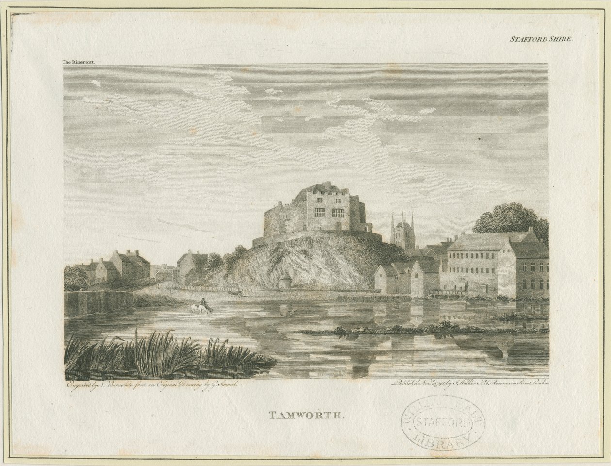 Zamek Tamworth: grawerowanie, bd [ok. 1798] autorstwa John Walker