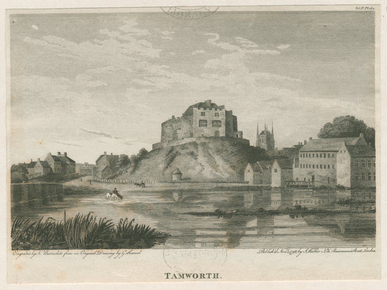 Zamek Tamworth: grawerowanie, bd [ok. 1798] autorstwa John Walker