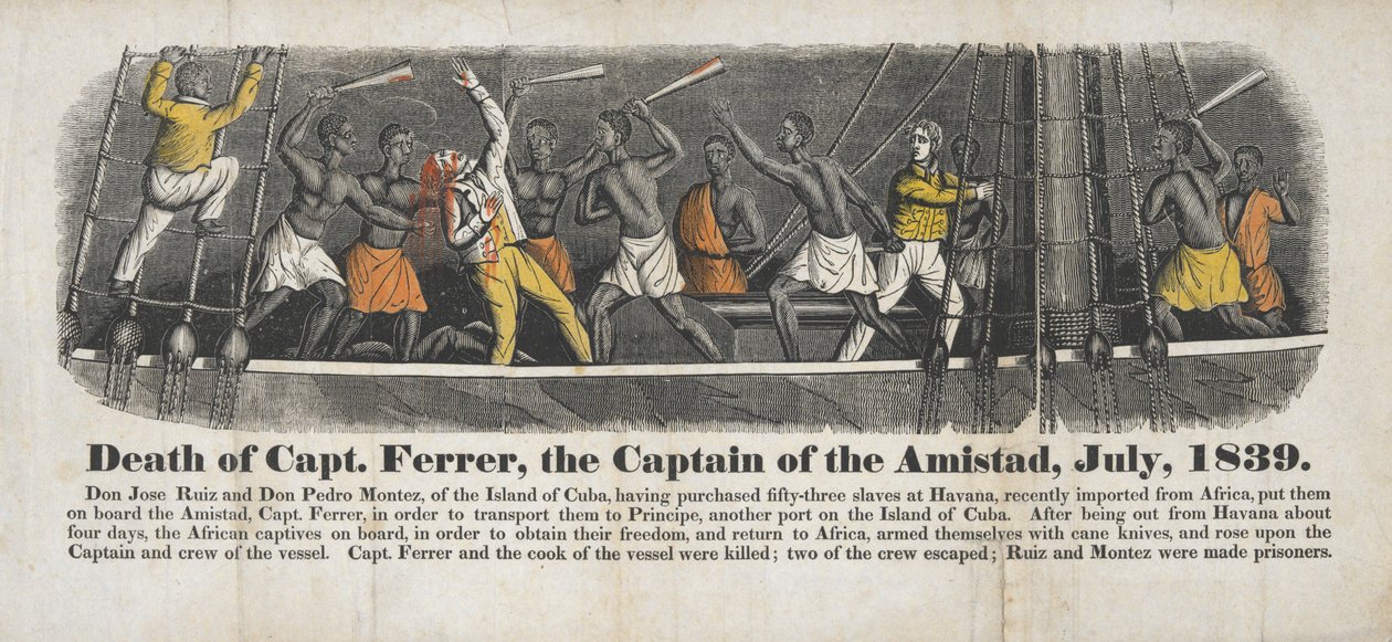 Śmierć kpt. Ferrera, kapitana Amistad, lipiec 1839 r. autorstwa John Warner Barber