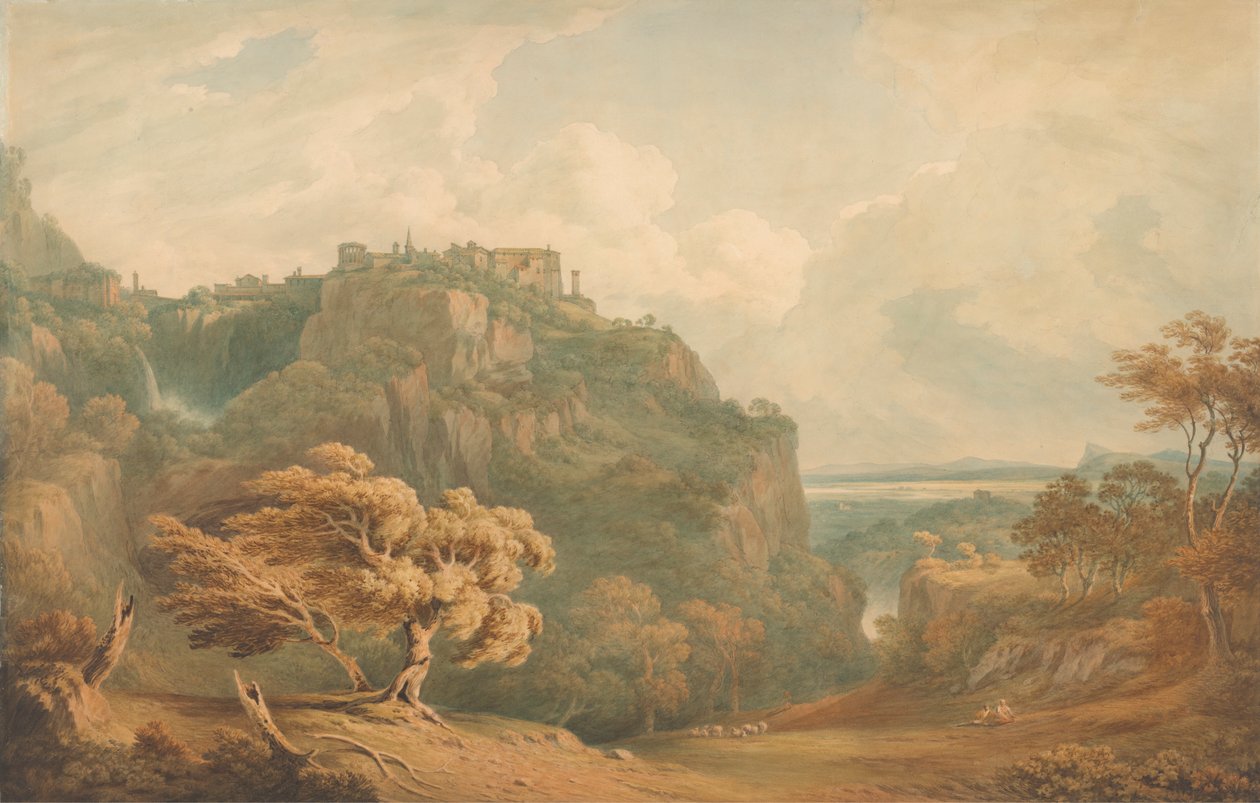Uma vista do Tivoli olhando para Romepolish autorstwa John Warwick Smith