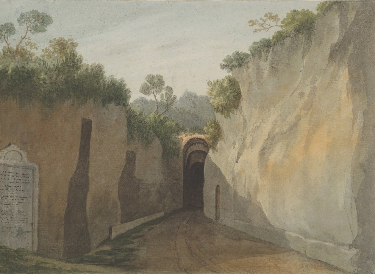 Wejście do groty Posillipo, Neapol, 1778-79. autorstwa John Warwick Smith