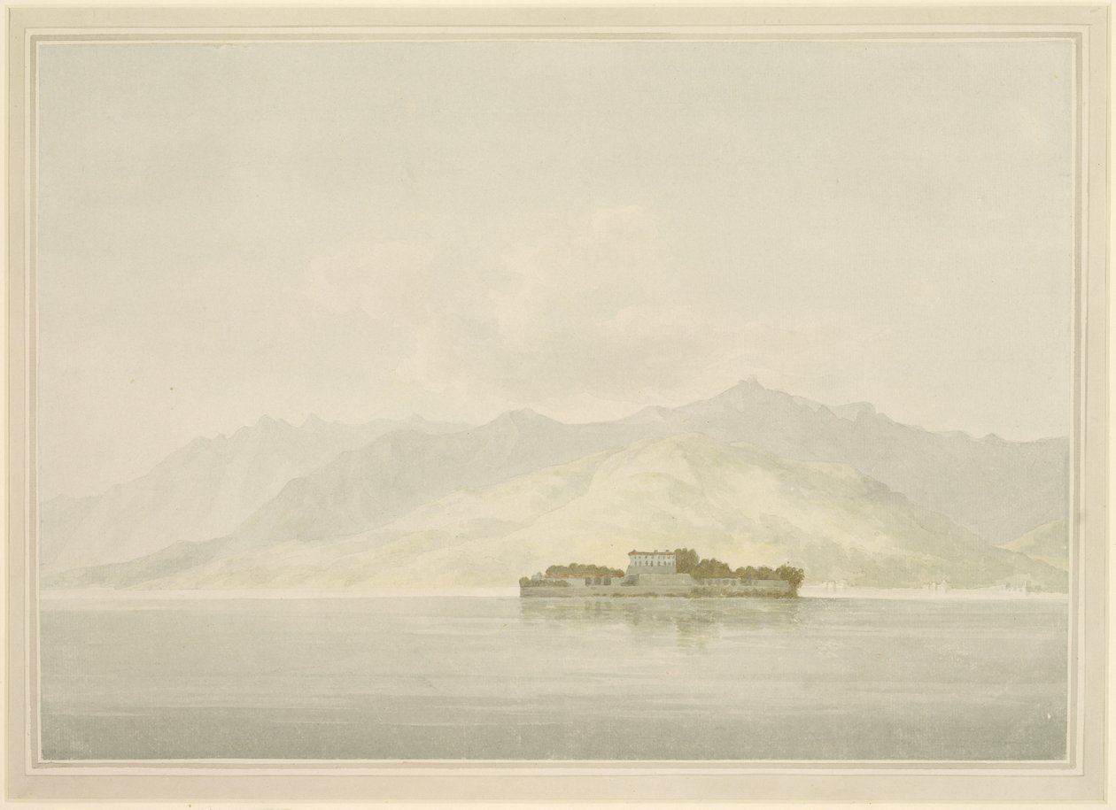 Isola Madre, Jezioro Maggiore, ok. 1781 (wc nad grafitem na papierze czerpanym) autorstwa John Warwick Smith