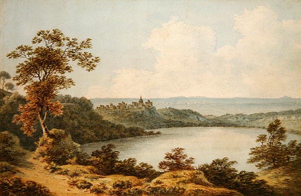 Jezioro Albano (akwarela na papierze) autorstwa John Warwick Smith
