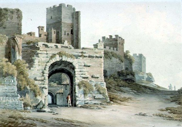 Porta Tiburtina (obecnie Porta di San Lorenzo), Rzym, wnętrze autorstwa John Warwick Smith