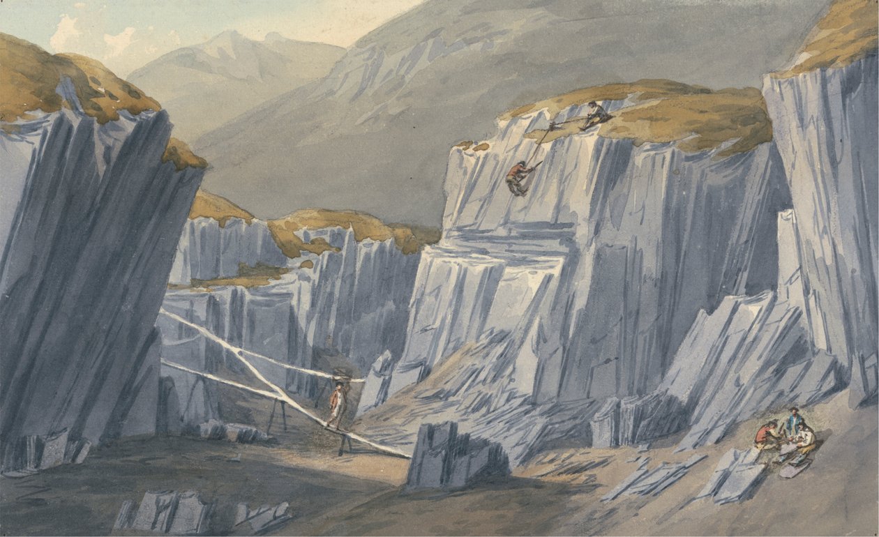 As pedreiras de ardósia em Bron Llwydpolish autorstwa John Warwick Smith