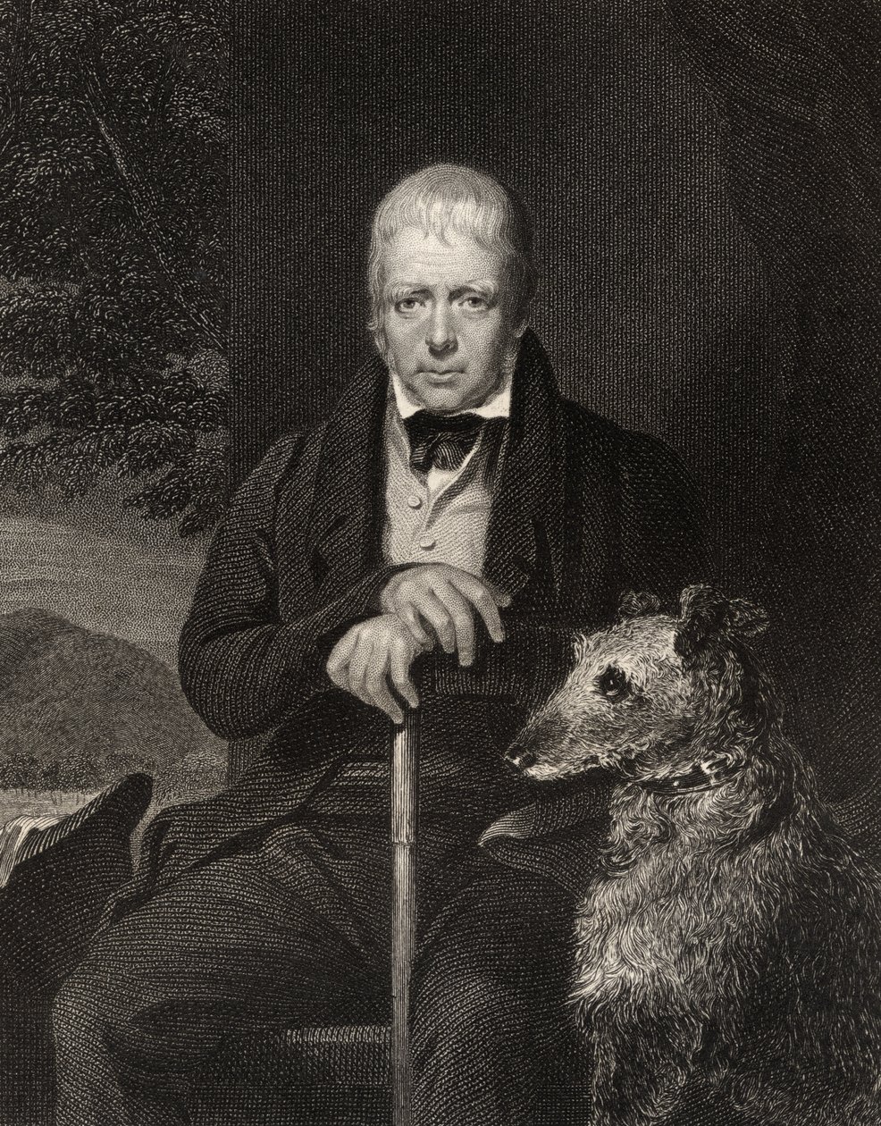 Sir Walter Scott, grawerowane przez W. Holla, z „Narodowej Galerii Portretów, tom I”, wydanej ok. 1820 r. autorstwa John Watson Gordon