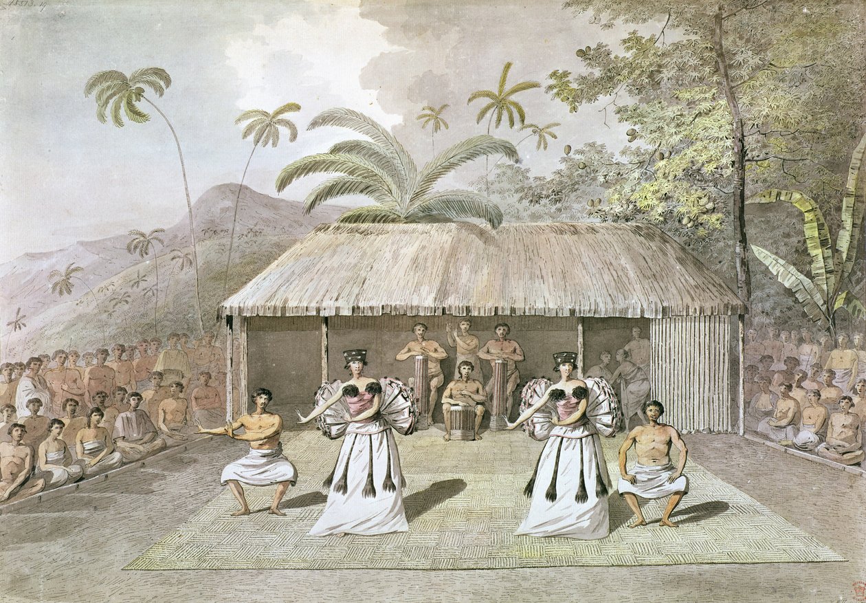 Taniec na Tahiti autorstwa John Webber
