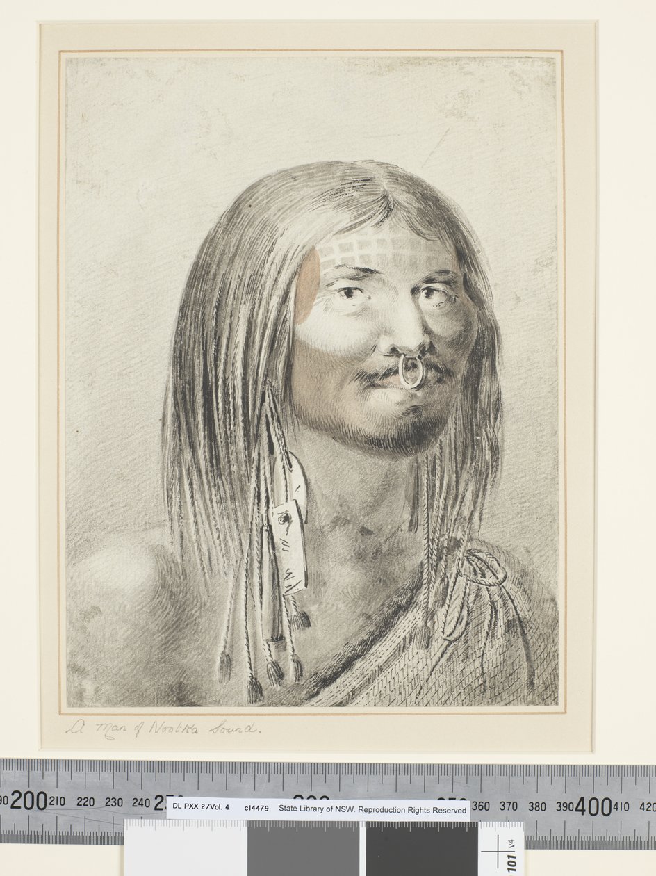 F.21 Człowiek z Nootka Sound, ok. 1773-84 (akwarela) autorstwa John Webber