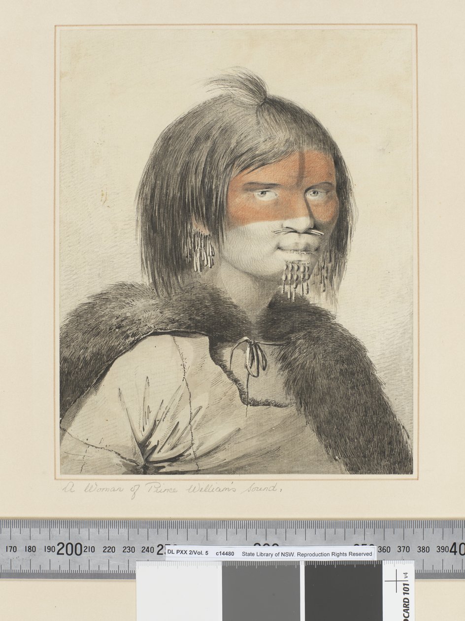 F.27 Kobieta z dźwięku księcia Williama, ok. 1773-84 (akwarela) autorstwa John Webber