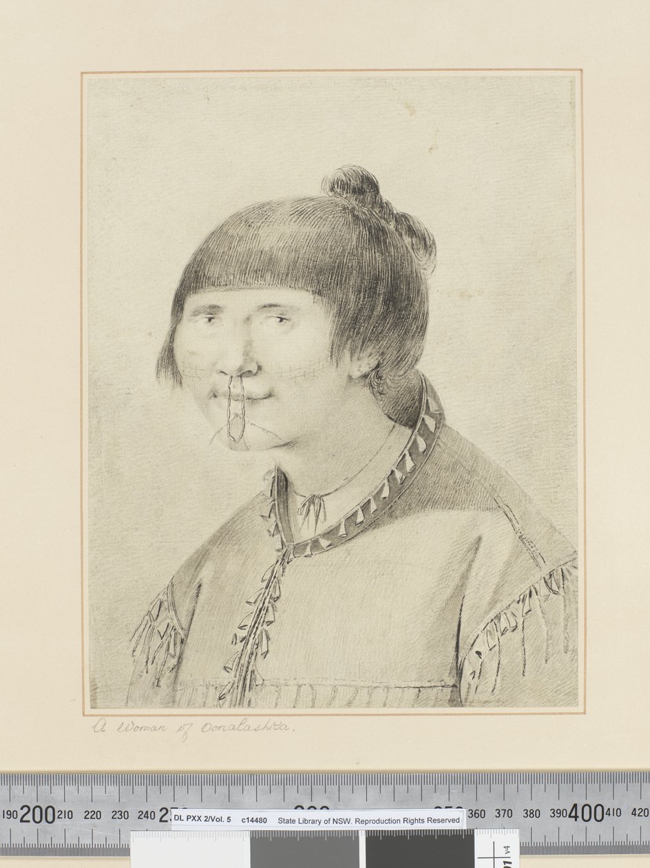 F.29 Kobieta z Oonalashki, ok. 1773-84 (akwarela) autorstwa John Webber