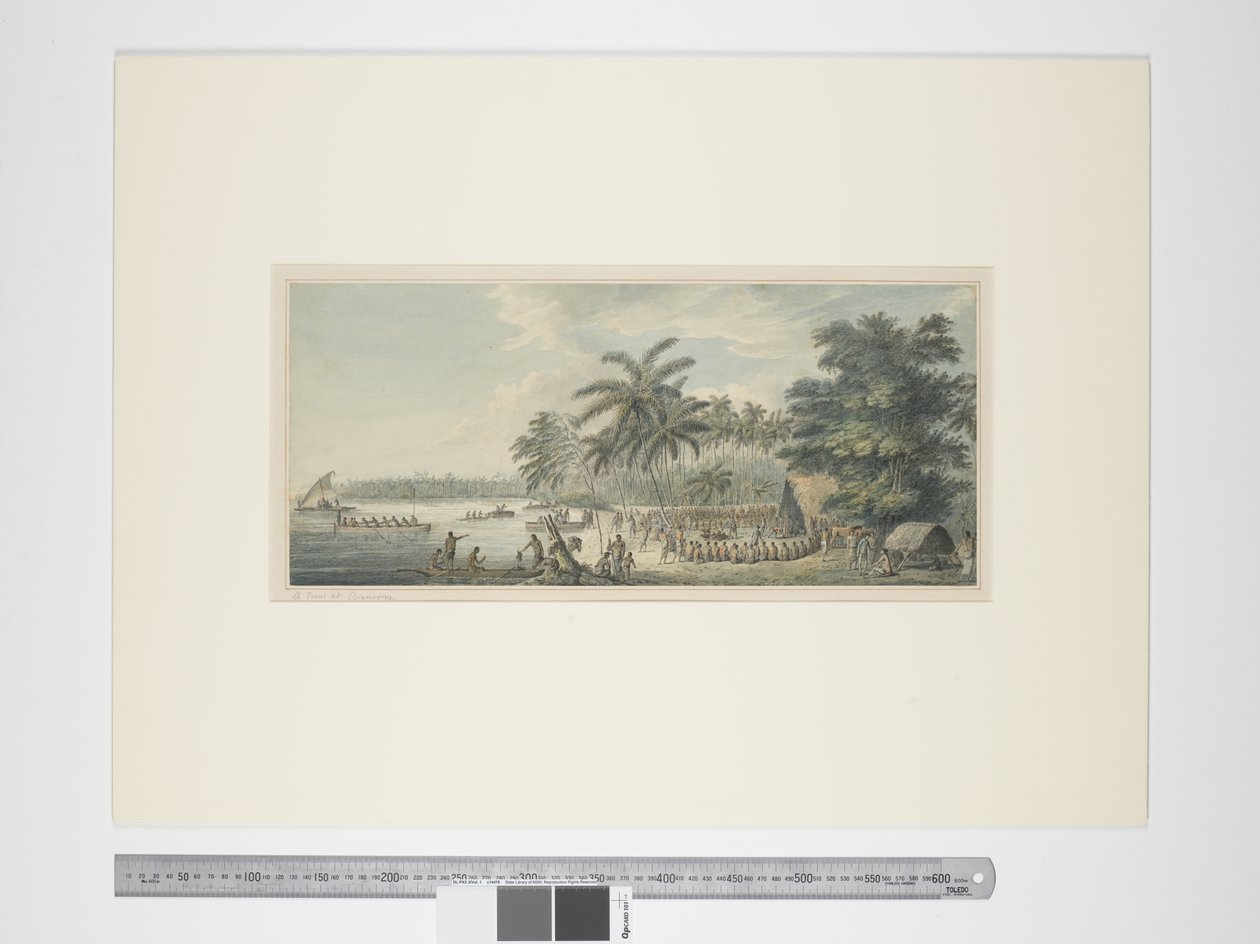 F.3 Widok na Anamooka, ok. 1773-84 (ryciny akwarelowe i drukowane) autorstwa John Webber