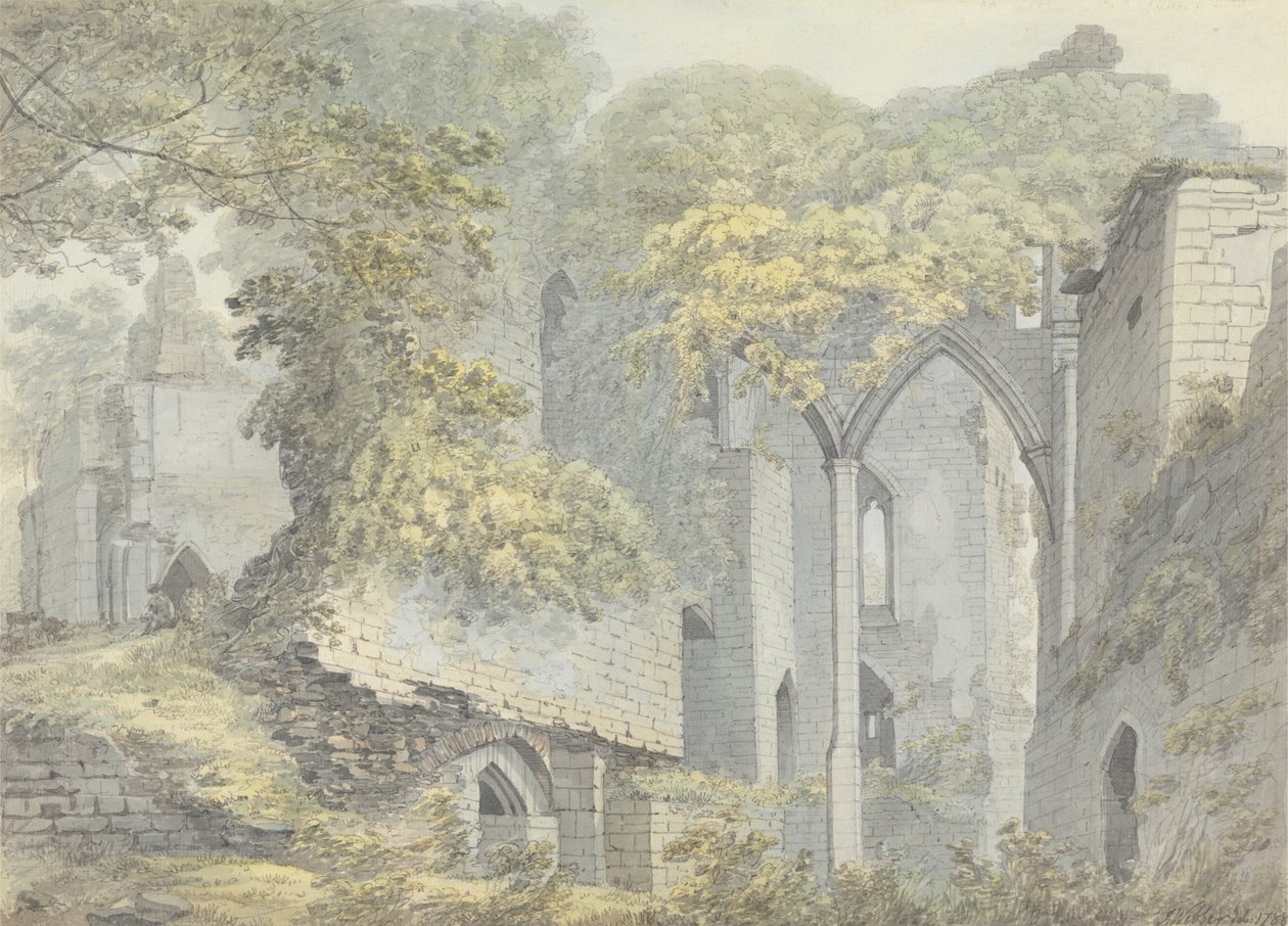 Zamek Goodrich na Wye, Hertfordshire autorstwa John Webber