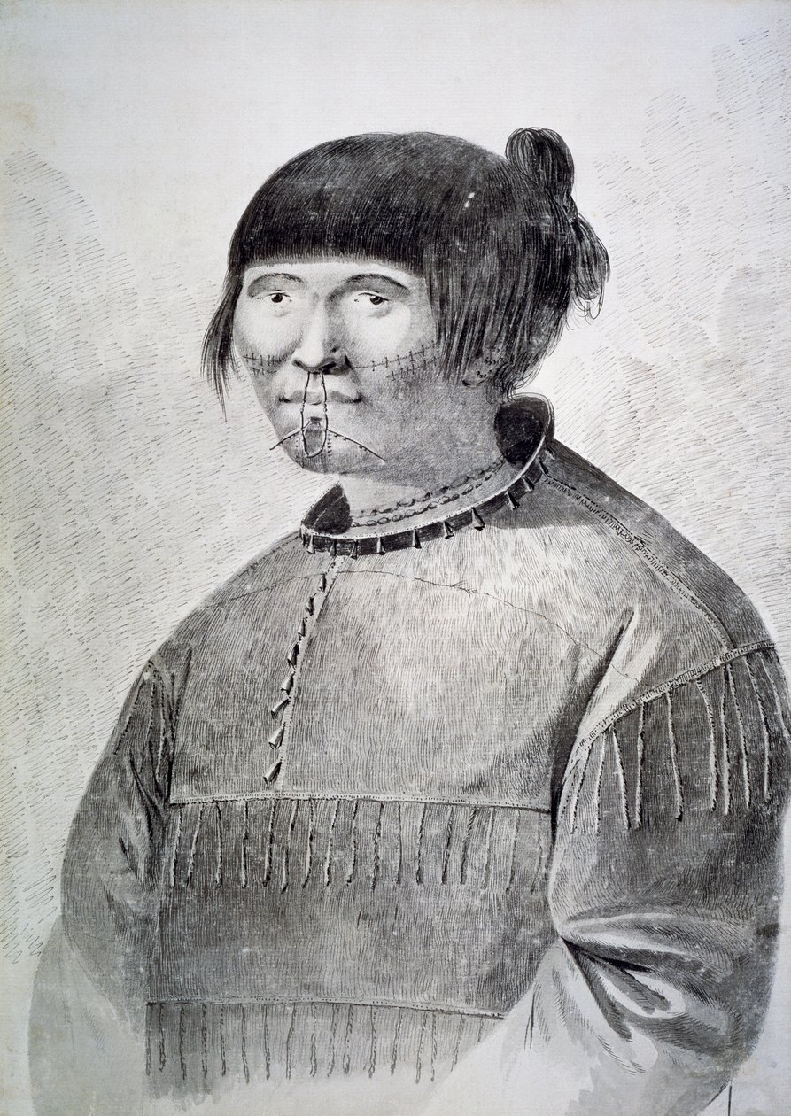 Portret wytatuowanego tubylca z wyspy Unalaska autorstwa John Webber