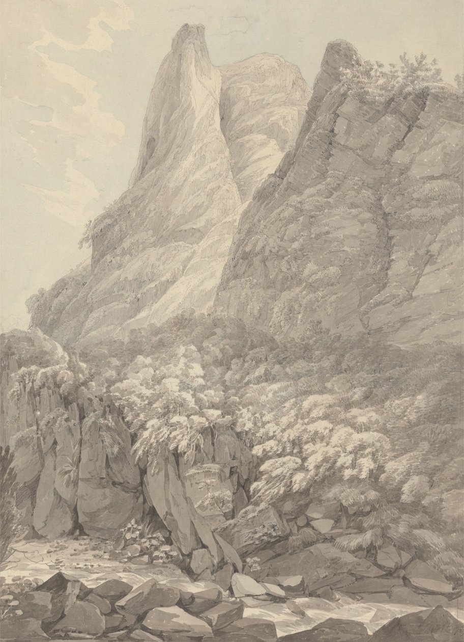 Thurshouse Tor od rzeki Manifold, Derbyshire autorstwa John Webber