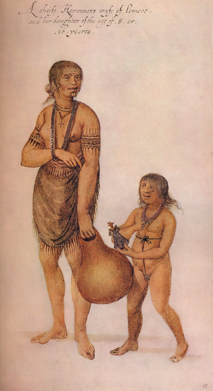 Cheife Herowans Wyfe, c1585 autorstwa John White