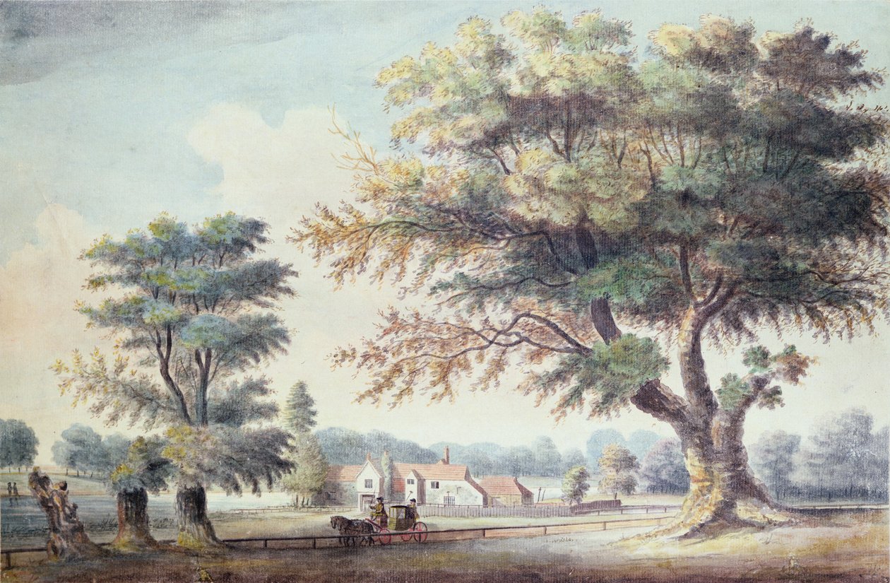 The Old Cheesecake House, na północ od Serpentine, 1786 r. autorstwa John White