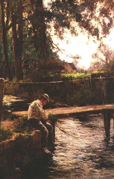 Młody wędkarz autorstwa John White