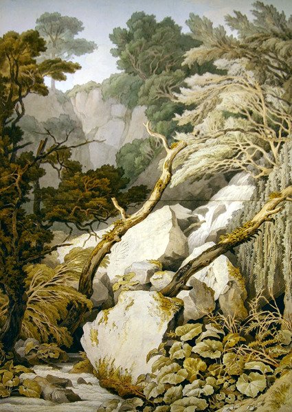 Chudleigh, Devon (pióro i szary tusz oraz akwarela na ołówku na papierze) autorstwa John White Abbott