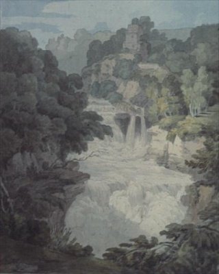 Corra Linn: Jeden z wodospadów Clyde autorstwa John White Abbott
