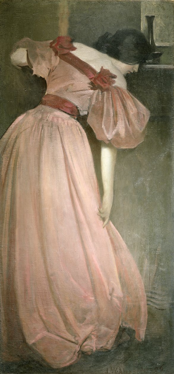 Studium portretowe w kolorze różowym (Różowa suknia), 1896 autorstwa John White Alexander
