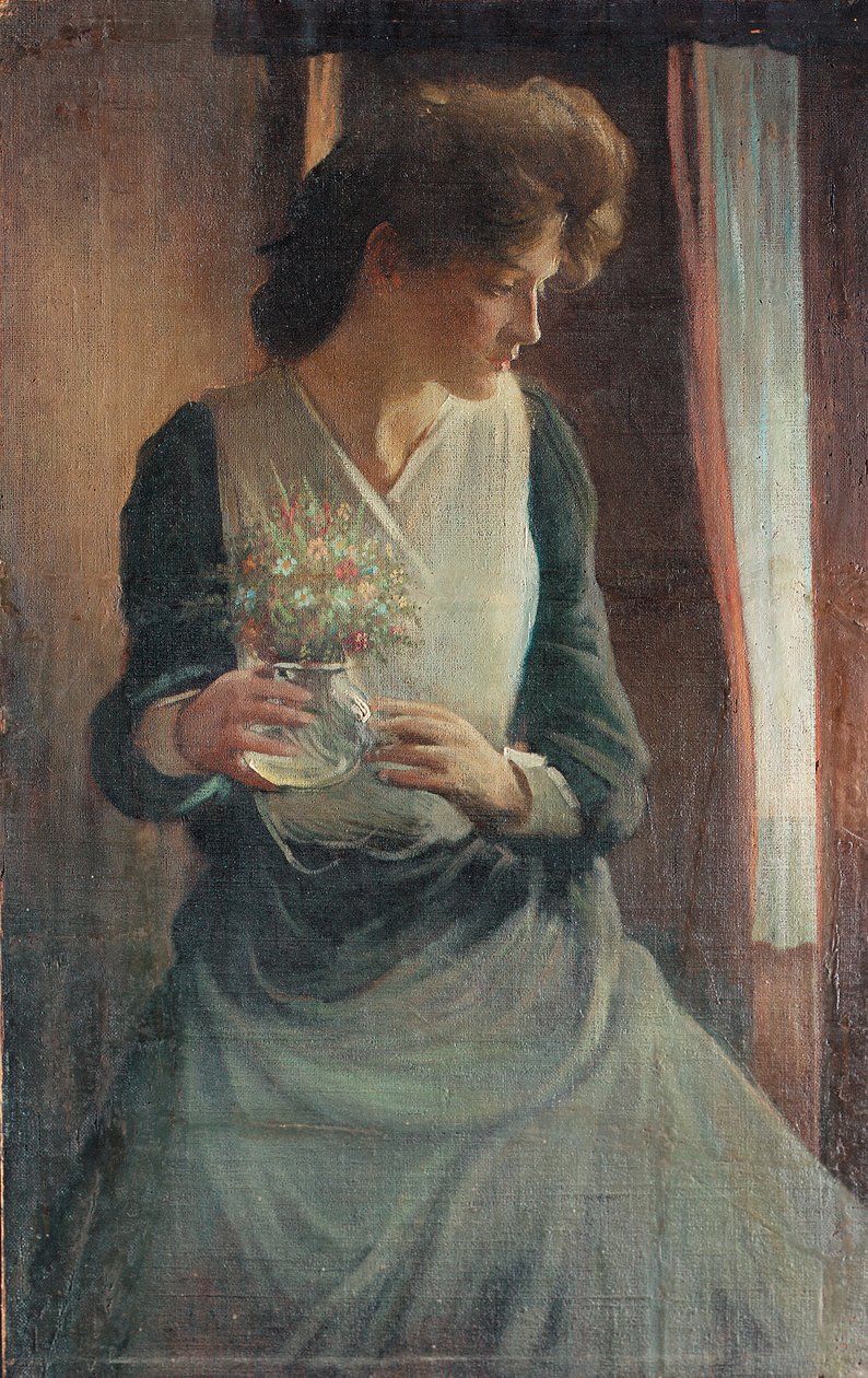 Kobieta patrząca w prawo autorstwa John White Alexander
