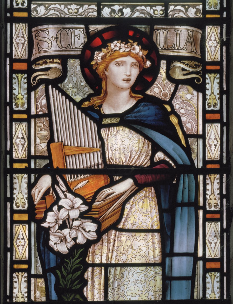 Św. Cecylia, 1890 (witraż) autorstwa John William Brown