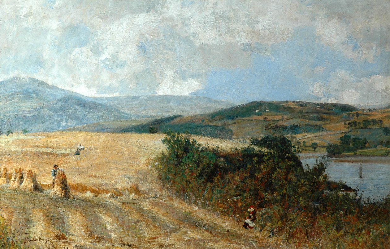 Czas zbiorów na rzece Conway, ok. 1890 r autorstwa John William Buxton Knight