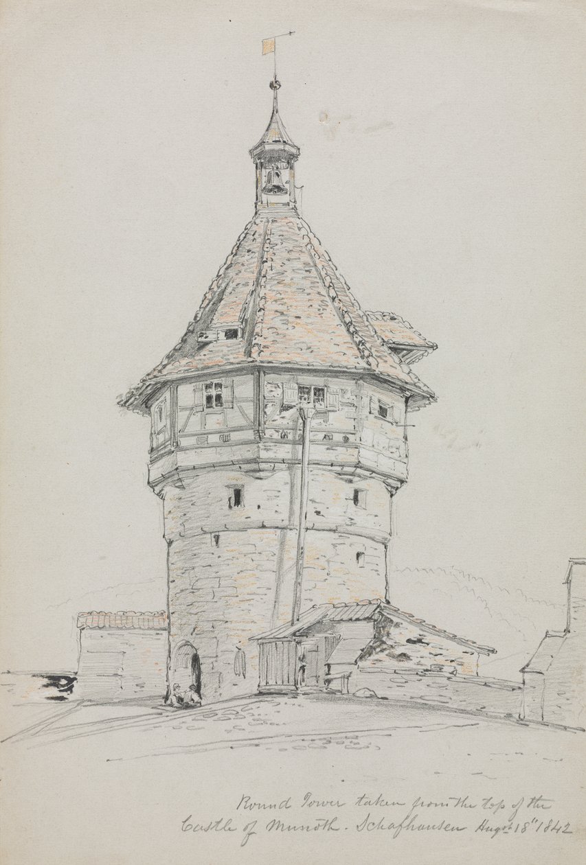 Okrągła Wieża, Zamek Munot, Szafuza, Szwajcaria autorstwa John William Casilear