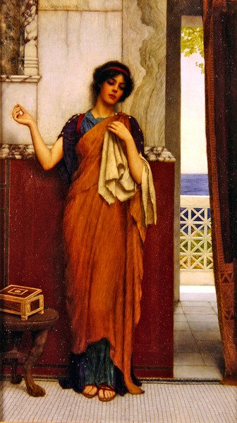 Ścieg w czasie (bezczynne myśli) autorstwa John William Godward