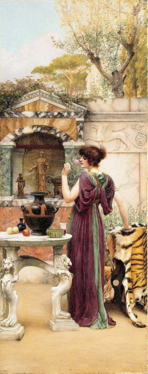 W Sanktuarium Ogrodowym, Pompeje autorstwa John William Godward