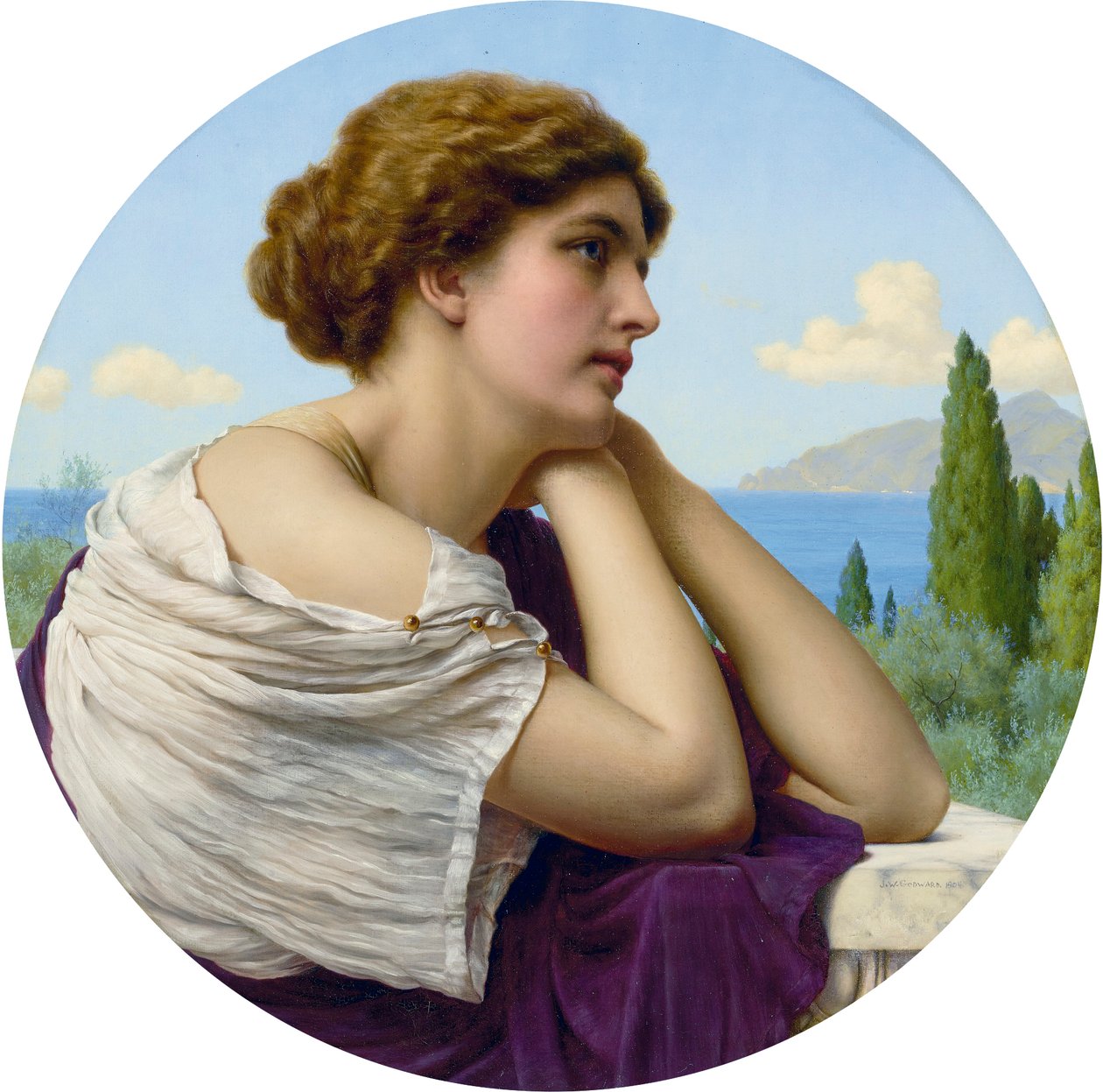 Serce na jej ustach i dusza w jej oczach, autor: John William Godward autorstwa John William Godward