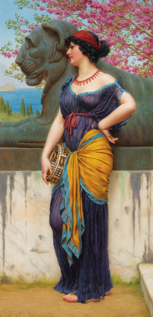 W gaju świątyni Izydy autorstwa John William Godward
