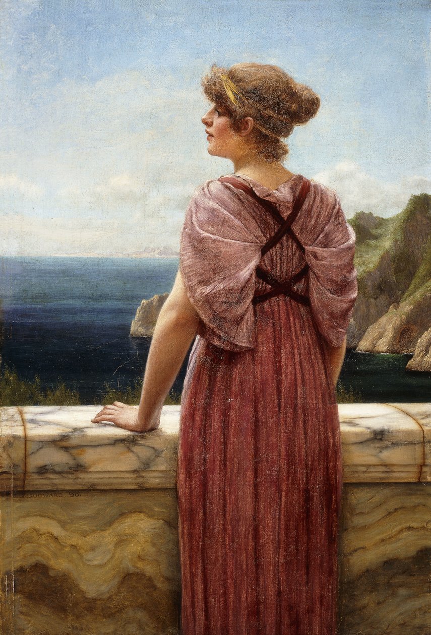 Patrząc w stronę morza, 1890 autorstwa John William Godward