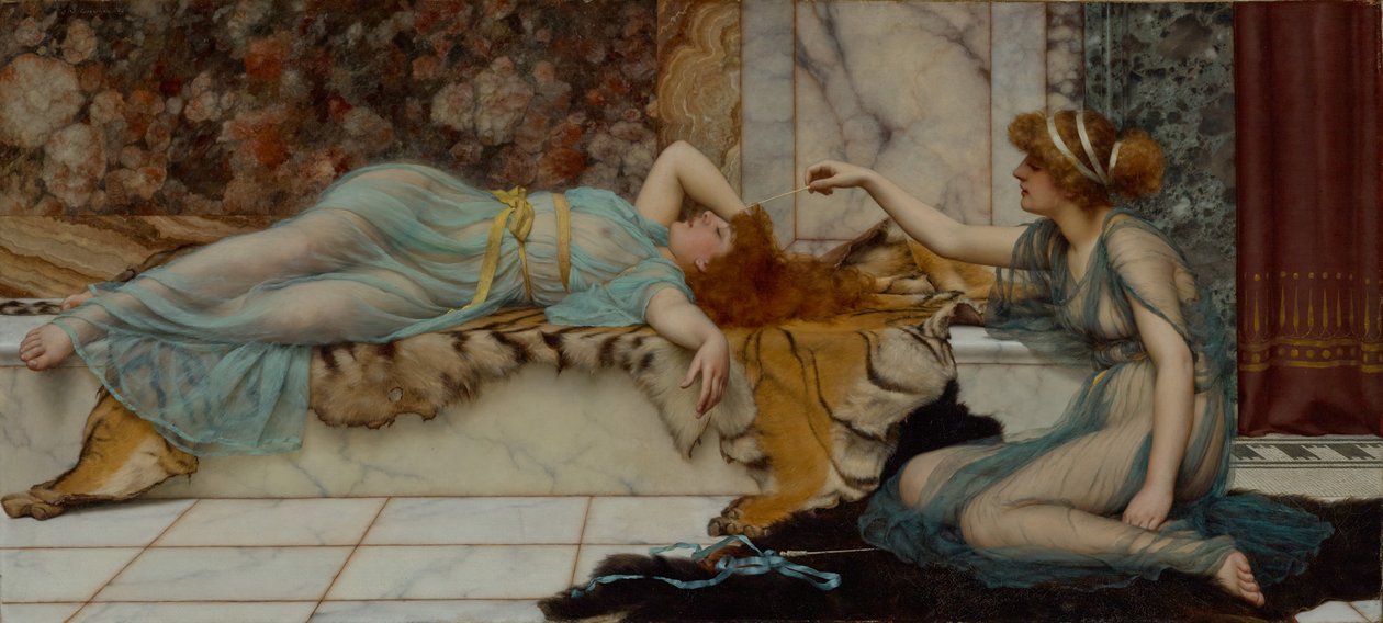 Mischief and Repose autorstwa John William Godward