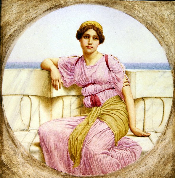 Refleksje, 1918 (wc na papierze) autorstwa John William Godward