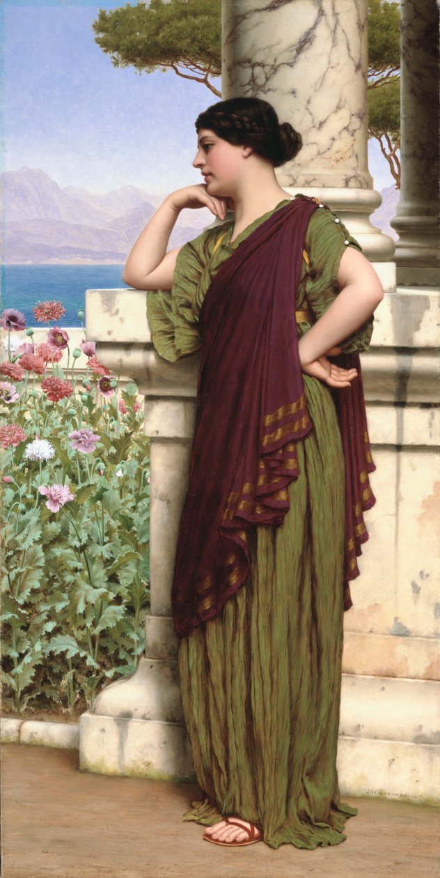 Czułe myśli, 1917 autorstwa John William Godward