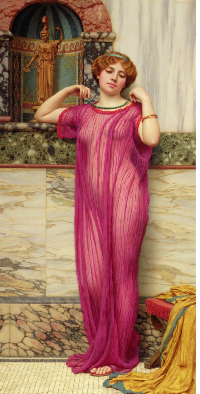 Naszyjnik, ok. 1900 (olej na płótnie) autorstwa John William Godward