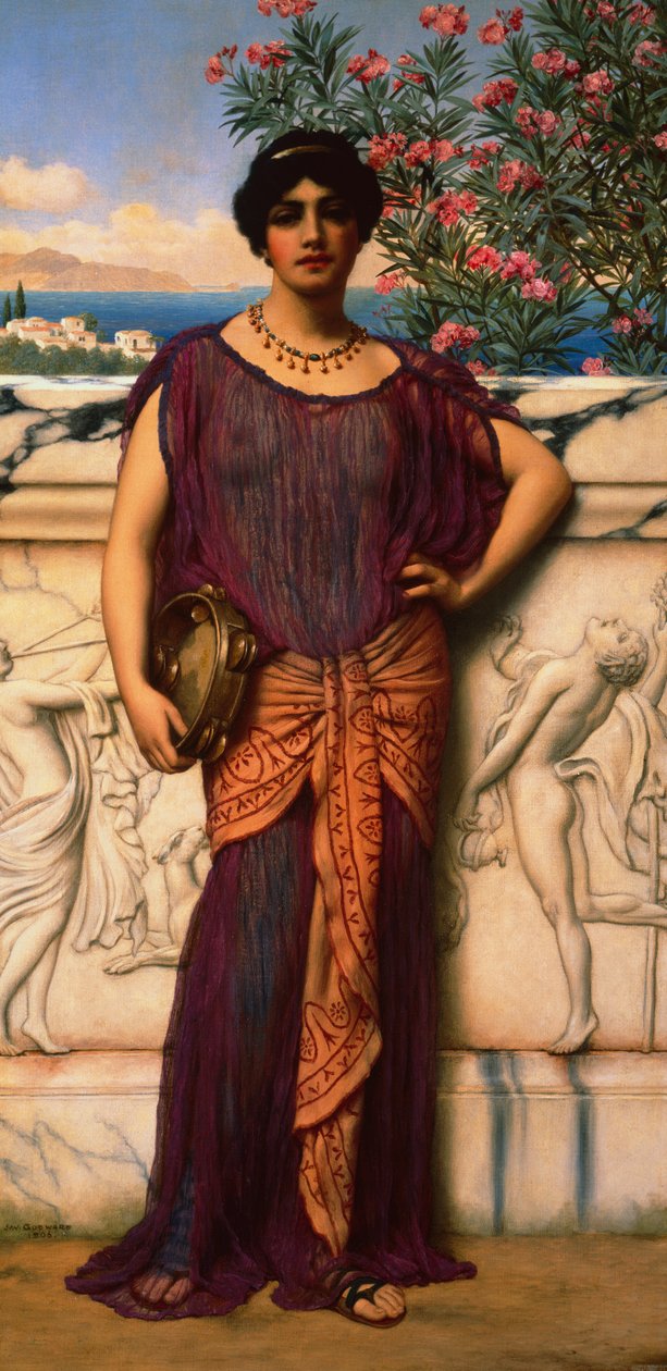 Dziewczyna z Tamburynu autorstwa John William Godward