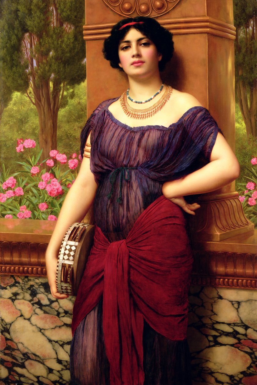 Gracz tamburynowy autorstwa John William Godward