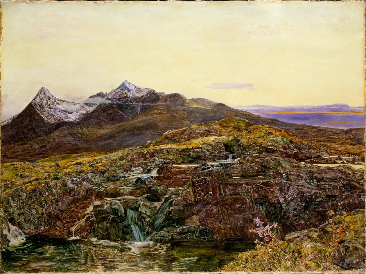 Cullin Ridge, Skye, z Sligachan, 1855 autorstwa John William Inchbold