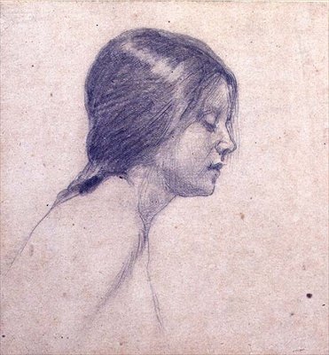 Studium do „Echa i Narcyza” (ołówek na papierze) autorstwa John William Waterhouse
