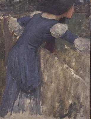 Studium do zbieracza kwiatów (olej na płótnie) autorstwa John William Waterhouse
