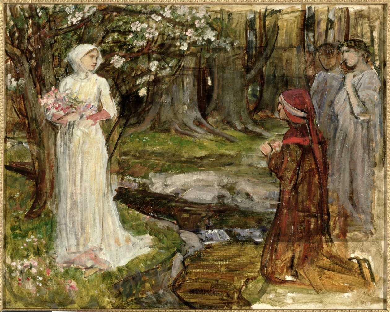 Dante i Beatrice, c.1916-17 (olej na płótnie) autorstwa John William Waterhouse