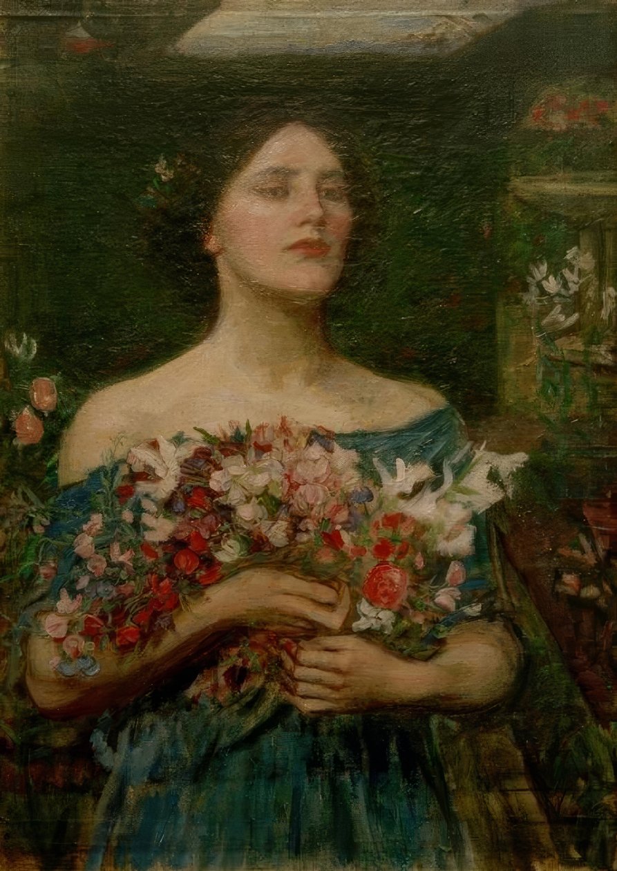 Zbierz Ye Rosebuds, podczas gdy Ye May autorstwa John William Waterhouse
