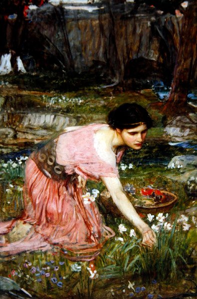 Panny zbierające kwiaty nad strumieniem, ok. 1911 (olej na płótnie) autorstwa John William Waterhouse