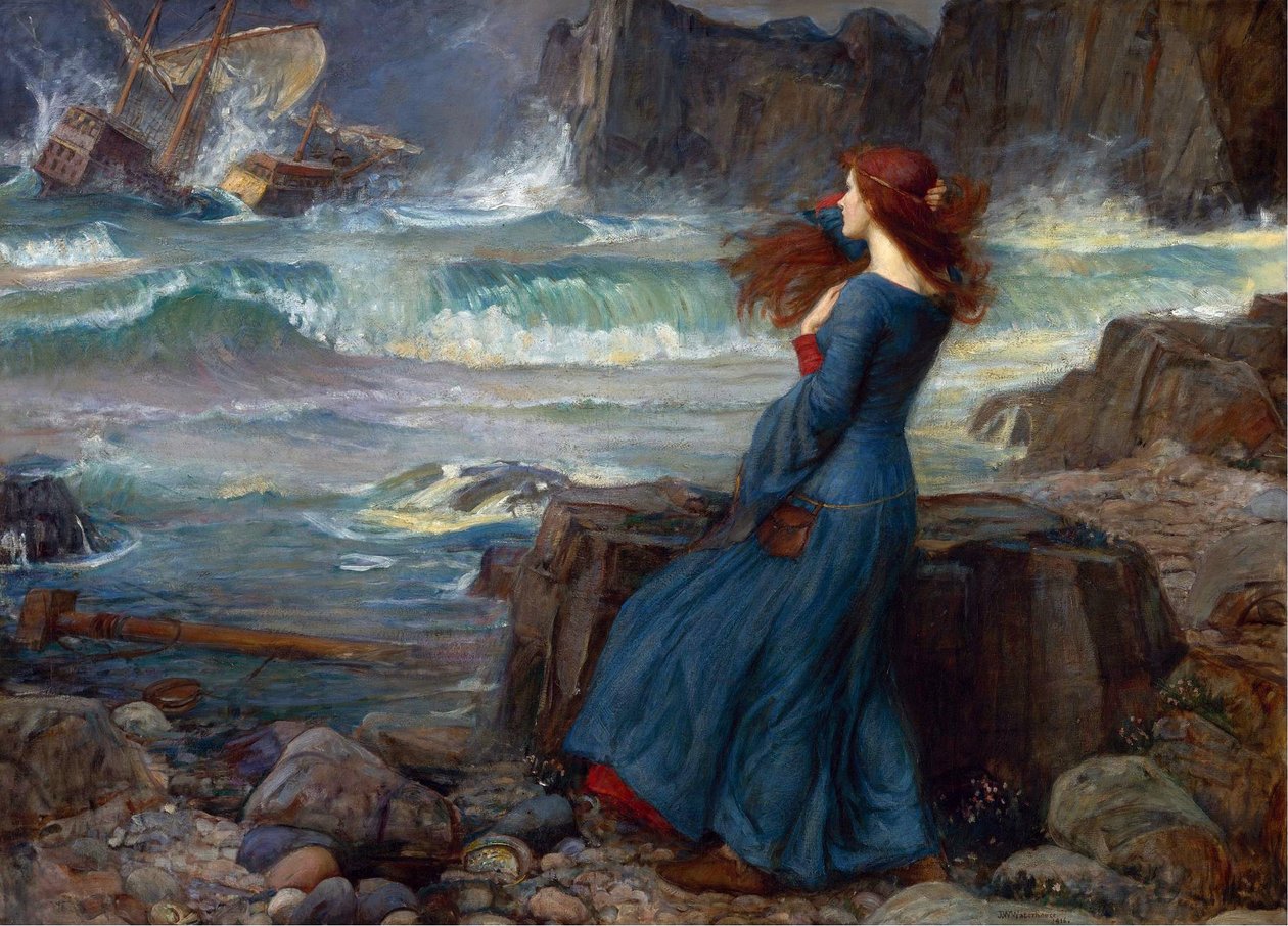 Miranda - Burza (Szekspir) - Peinture de John William Waterhouse autorstwa John William Waterhouse