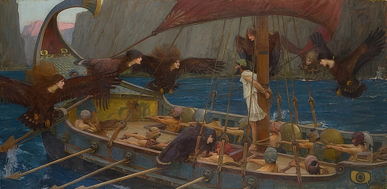 Odyseusz i syreny. 1891 autorstwa John William Waterhouse