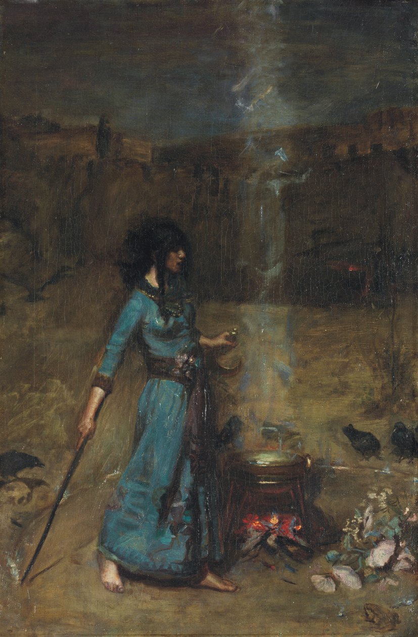 Studium dla Magicznego Kręgu, 1886 autorstwa John William Waterhouse