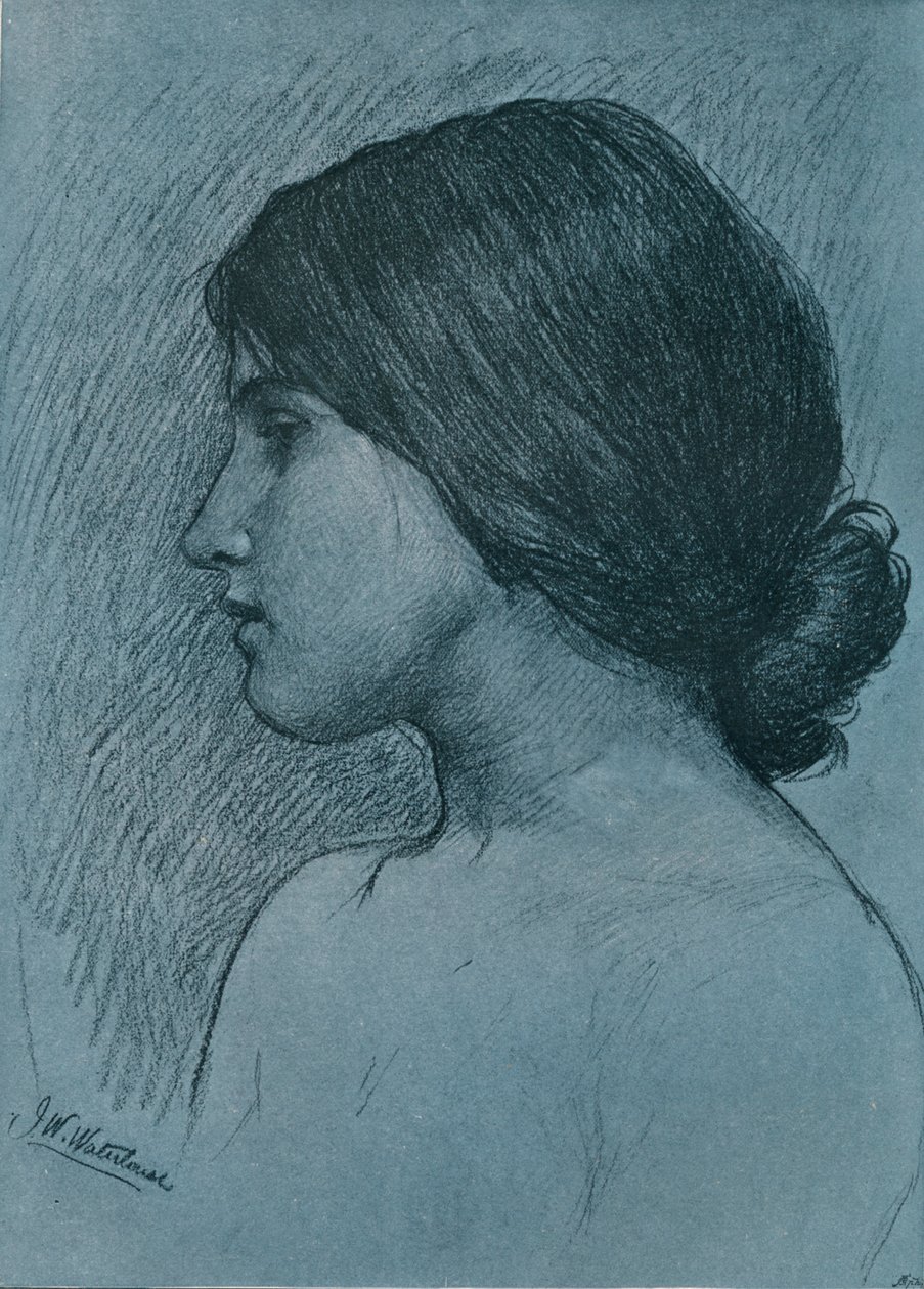 Studium Głowy, c1899 autorstwa John William Waterhouse